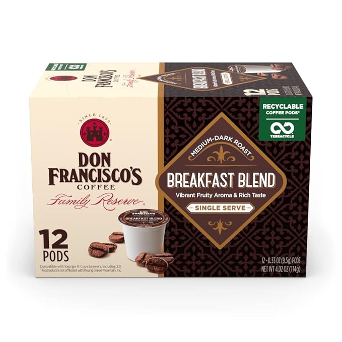 Don Francisco's Breakfast Blend Coffee Pods, Medium-Dark Roast, Compatible by DonFranciscosCoffee
