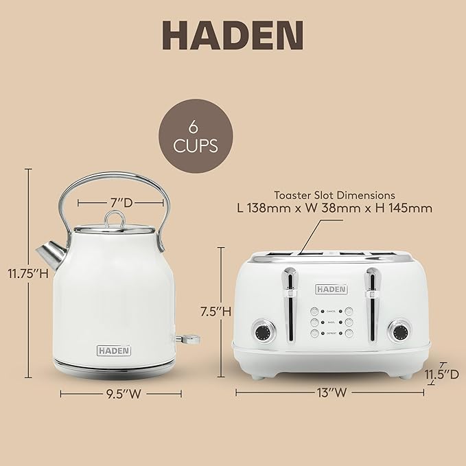 Haden Heritage Stainless Steel Body Retro Electric Tea Kettle - Image 5