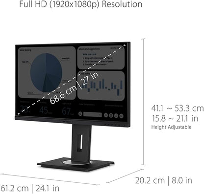 ViewSonic VG2748A 27 Inch IPS 1080p Ergonomic Monitor - Image 4