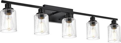 WINSHEN 40 Inches Length Black Bathroom Lighting Fixtures, 5-Light Modern by WINSHENLighting
