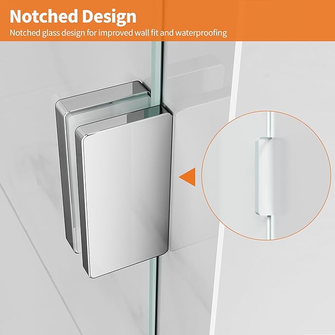Shower Glass Panel, Frameless Walk in Shower Door - Image 4