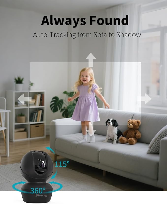 VIMTAG 5G 4MP Security Camera Indoor, 2 Pack Dog Camera - Image 6