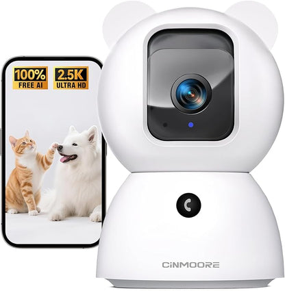 2.5K Security Camera Indoor, Non-Subscription AI Person/Pet/Cry Detection by Unknown