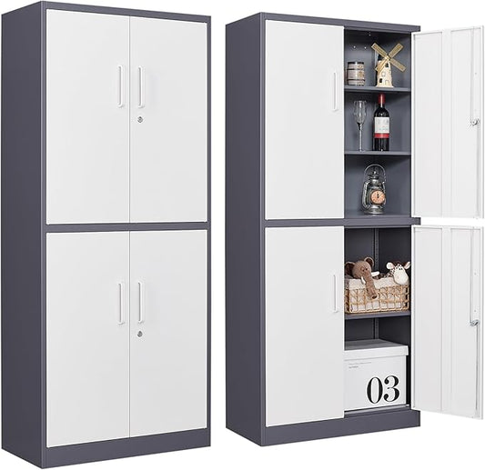 SISESOL Storage Cabinets With Doors And Shelves, Adjustable Layers by SISESOL