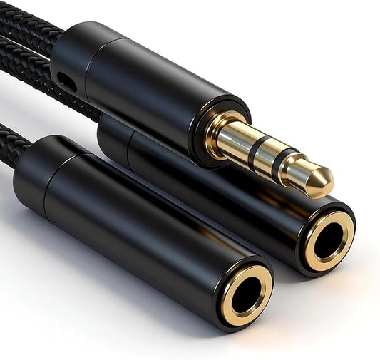 Tavirela Headphone Splitter, Upgraded Nylon Braided 3.5mm Audio Stereo Y Aux by Unknown