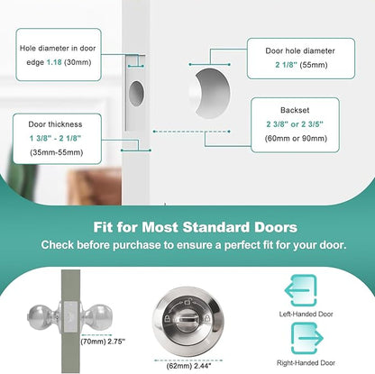 UMIK UMIKSMART Fingerprint Door Lock, Smart Door Knob, Keyless Entry Door Lock - Image 6