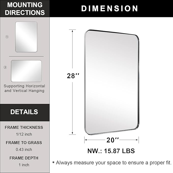 ANDY STAR Brushed Nickel Mirror - Image 6