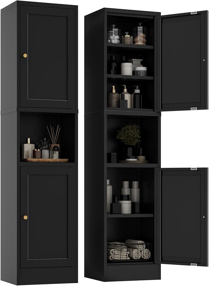 2-Door Metal Storage Cabinet, Tall Slim Pantry Organizer by YAUWOHFactoryOutletsColorfulMetalFurniture