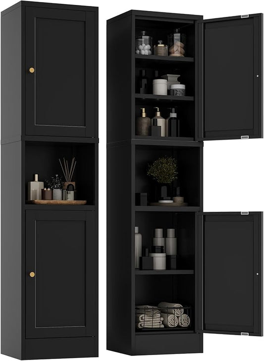 2-Door Metal Storage Cabinet, Tall Slim Pantry Organizer by YAUWOHFactoryOutletsColorfulMetalFurniture