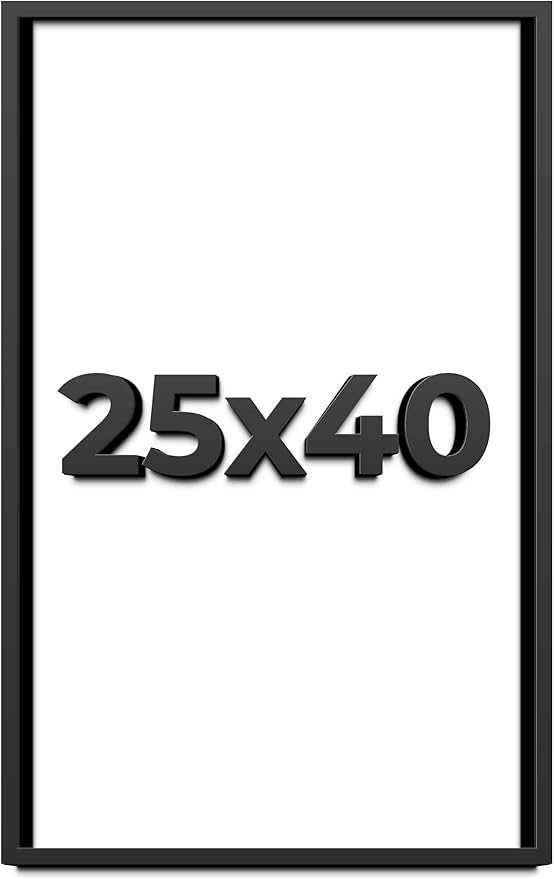 25x40 Shadow Box Frame Black | 1 Inch Deep Solid Wood Shadowbox Display Frame | - Image 4