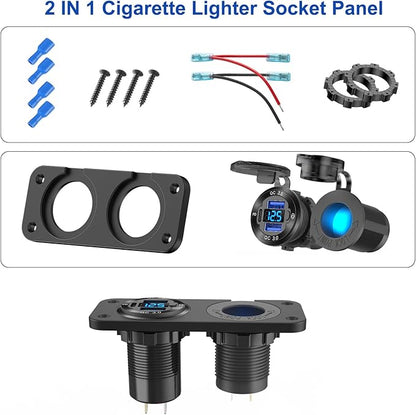12V USB Outlet Marine Switch Panel Plug, PD3.0 and Dual QC3.0 USB Ports - Image 6