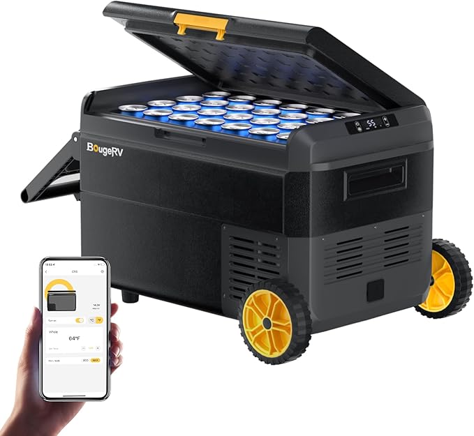 BougeRV 12 Volt Car Refrigerator, CRS 42 Quart Portable Fridge Freezer by BougeRV