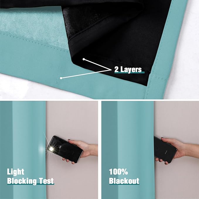 ChrisDowa 100% Blackout Curtains 63 inch Long - Image 4