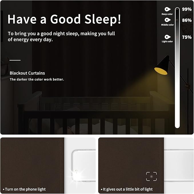 Easy-Going Blackout Curtains for Bedroom, Solid Thermal Insulated Grommet and - Image 2