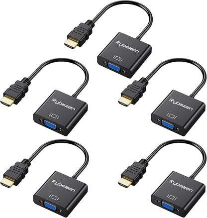 HDMI to VGA Adapter 5 Pack, Compatible by Digitconvert