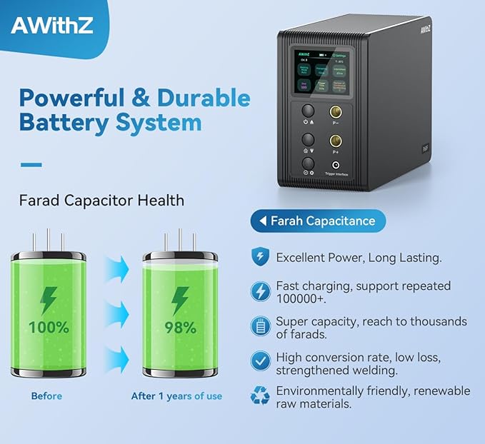 Battery Spot Welder, AWithZ 29.2 KW Capacitor Spot Welder, 2-in-1 Automatic & - Image 6