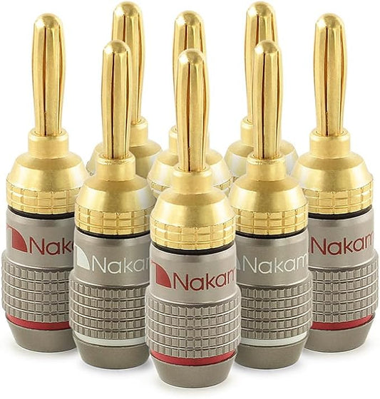 Nakamichi FanLock Excel Series 24k Gold Plated Banana Plugs 10 AWG by Nakamichi