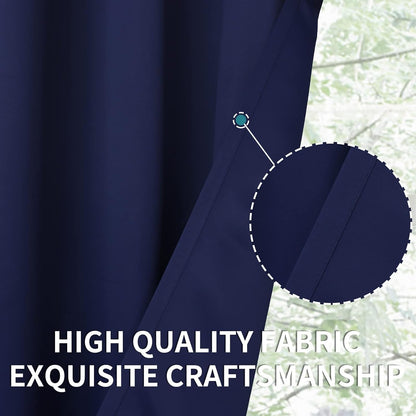 BGment Blackout Curtains for Bedroom - Grommet Thermal Insulated Room Darkening Curtains for Living Room, Set of 2 Panels (38 x 54 Inch, Navy Blue)