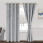 JIUZHEN Silver Grey Velvet Curtains 72 inches Blackout Curtains by JIUZHEN