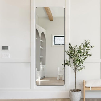 ANDY STAR 18" x 48" Full Length Wall Mirror, Large Brushed Nickel Mirror - Image 2