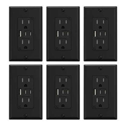 ELEGRP USB Outlets, 15 Amp Wall Outlet by ELEGRP%7CELEGROUP
