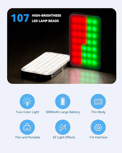 5000 mAh Portable Selfie Light for iPhone: RGB Rechargeable Phone Fill Lights - Image 4