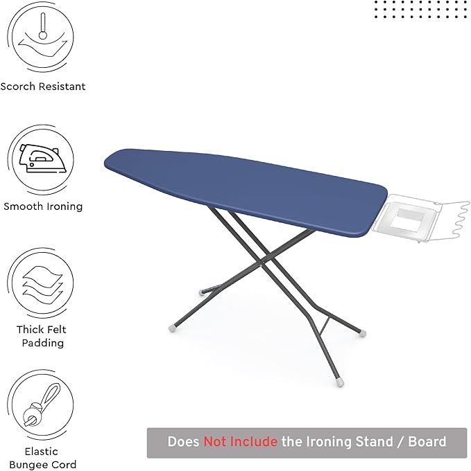 Encasa XO Ironing Board Cover and Pad 54"x15" - 4mm Felt Large Iron Board Cover - Image 2