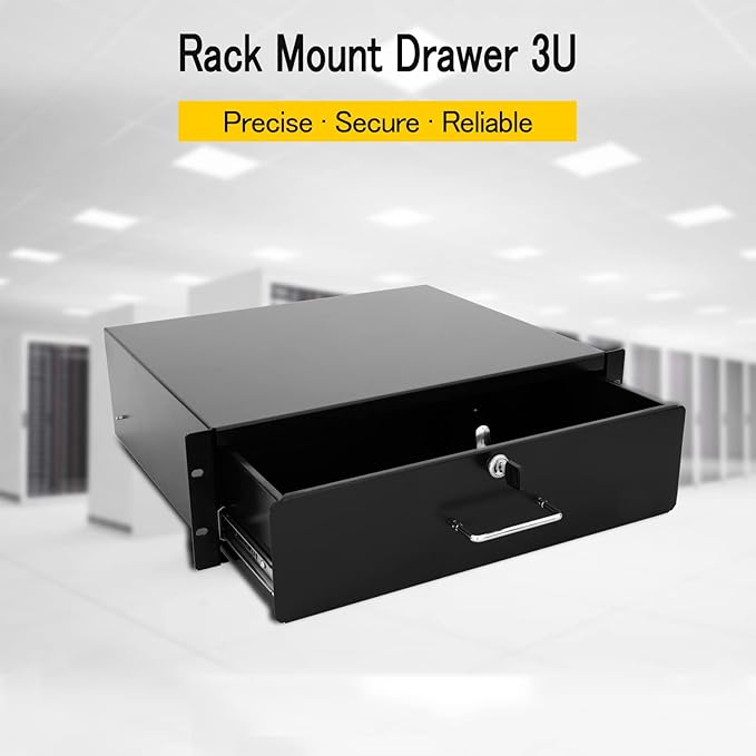 RAISING ELECTRONICS Drawer Server Cabinet Case 19 Inch Locking Rack Mount DJ - Image 2