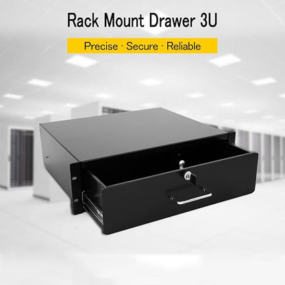 RAISING ELECTRONICS Drawer Server Cabinet Case 19 Inch Locking Rack Mount DJ - Image 2