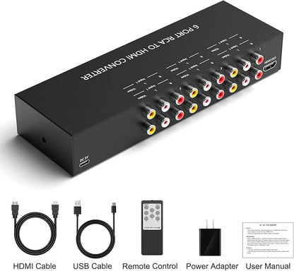 Dingsun 6Port AV to HDMI Converter, Will Convert Input Analog Aignals to a - Image 6