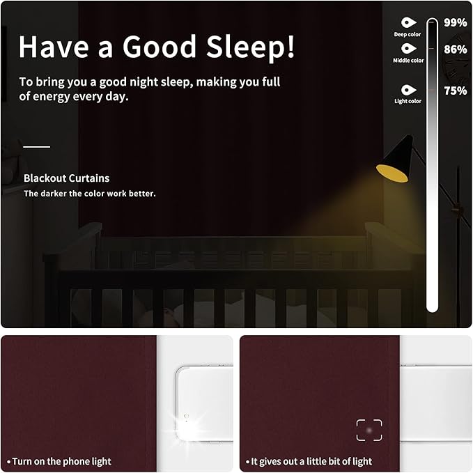 Easy-Going Blackout Curtains for Bedroom, Solid Thermal Insulated Grommet and - Image 2