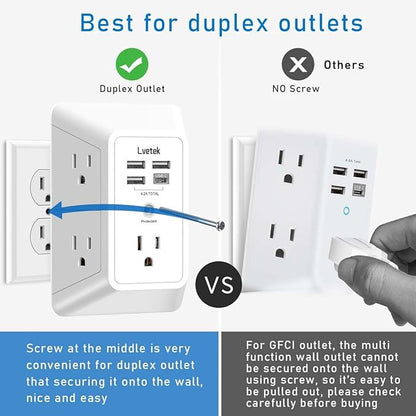 5 Outlet Extender Multi Plug Wall Outlets - Image 5