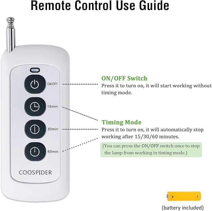 36Watts UV Sanitizer Lamp with Remote Control Powerful UVC Light with E26 Base - Image 7