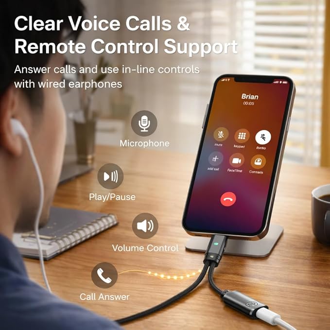Mizi [2025 Upgraded USB-C to 3.5mm Headphone & Charger Adapter – 2-in-1 Type-C - Image 3
