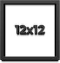 12x12 Shadow Box Frame Black | 1 Inch Deep Solid Wood Shadowbox Display Frame | by CustomPictureFrames