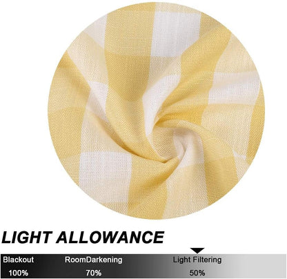 Gingham Buffalo Check Autumn Yellow Cafe Kitchen Curtain Valances, Plaid Design Thick Yarn Dyed Fabric Rod Pocket Valance Curtains for Bathroom, Living Room, 55" x 15", Yellow/White | Café Kitchen Curtains,Buffalo Checkered,Gingham Geo,Rustic Yarn Dyed