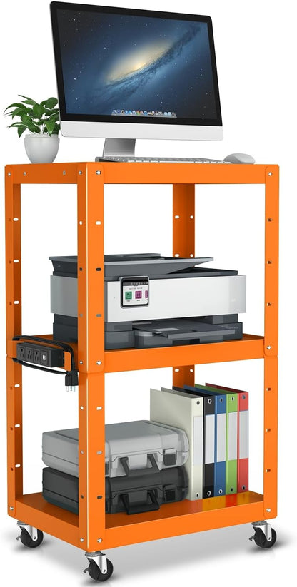 auto dynasty adjustable av cart w/power strip, 4, main product view