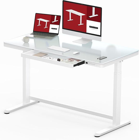 SANODESK Standing Desk with Drawer, Electric Height Adjustable Home Office Desk by sanodesk