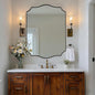 ANDY STAR Brushed Bronze Mirror, 28x36 Inch Bathroom Mirror, Scalloped Mirrors by ANDYSTAR