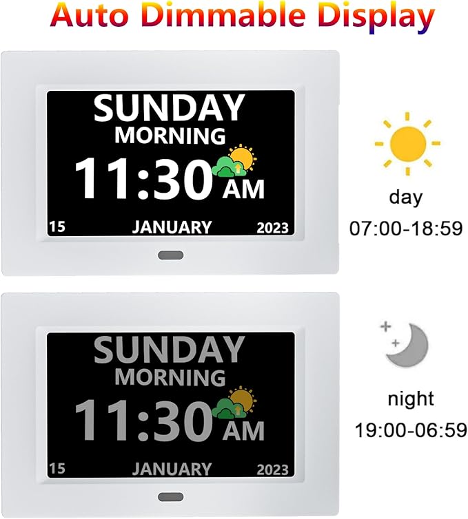 MRCHYDZ 7 Inch Clock with Day and Date - Image 6