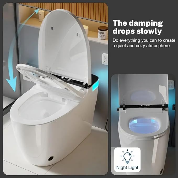 Smart Toilet with Elongated Heated Seat, Auto Flush, Manual Soft-Close Seat & - Image 3