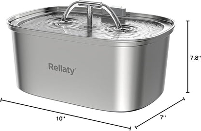 Cat Water Fountain Stainless Steel: 108oz/3.2L Pet Drinking Foundatin - Image 8