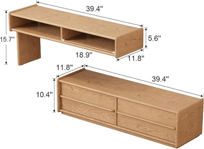 YQJJGL Solid Wood TV Stand for TVs up to 65 Inch， Walnut TV Stand - Image 2