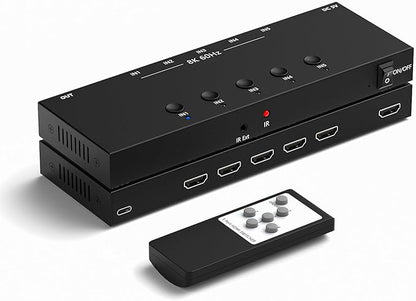 Y.D.F 8K@60Hz HDMI Switcher 5 in 1 Out Aluminum Support 4K@120Hz HDR10+ HDCP by YDF