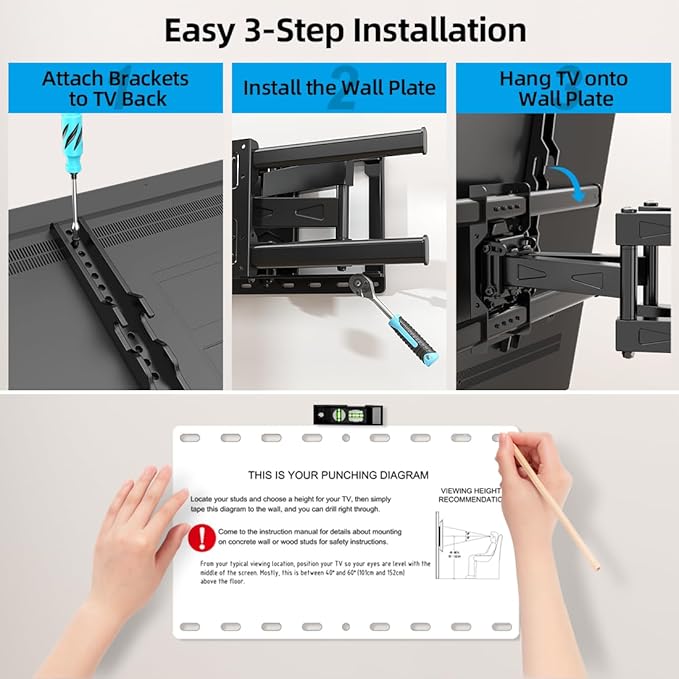 HOME VISION Full Motion TV Wall Mount - Image 6