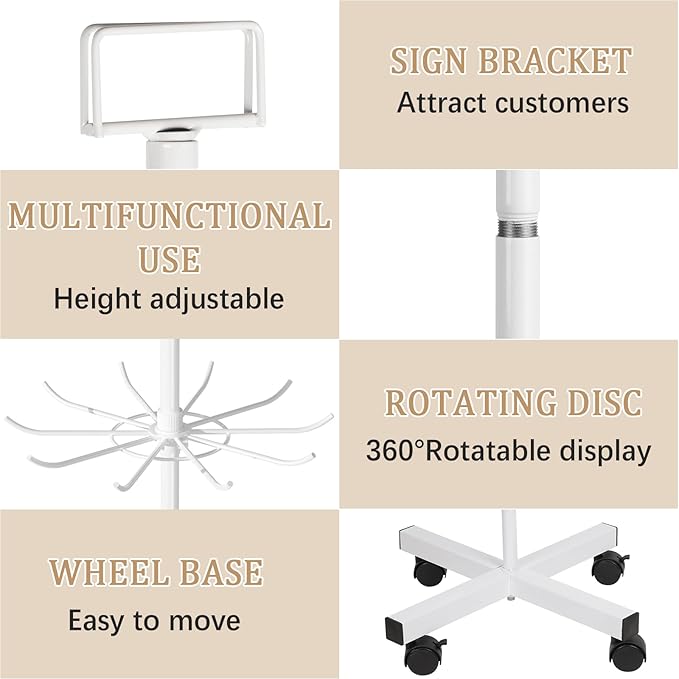 Exttlliy Retail Display Stand Store Display Rack 6 Tier Metal Spinning Display - Image 4