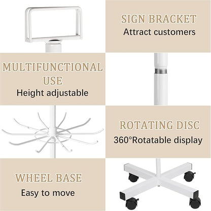 Exttlliy Retail Display Stand Store Display Rack 6 Tier Metal Spinning Display - Image 4