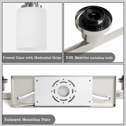 DIKAIDA 10-Light Bathroom Vanity Light Brushed Nickel, 64.5in Vanity Lights - Image 4