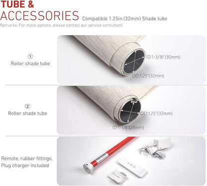 Rollerhouse 1.25" Battery Powered Electric Shade Motor Blinds Tubular Motor - Image 2