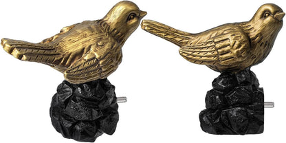 1 or 7/8 Inch Bird-Shaped Decorative Finials for Curtain Rods,Curtain Rod Ends Metal Curtain Rod Finials Ends Easy to Install Set of 2 Rod End (Gold)
